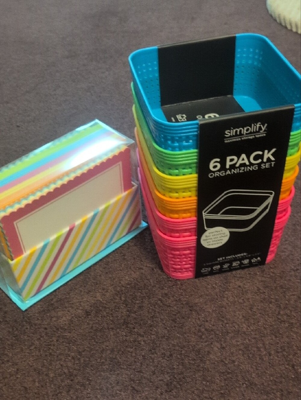 6-Pack Rainbow Desk Organizers - Multicolor